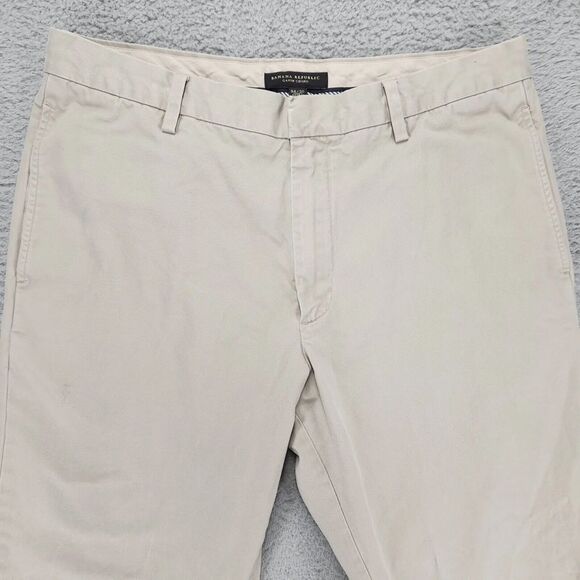 Banana Republic Pants Mens 34x30 Tan Gavin Chino Relaxed Light Academia Pockets - Picture 2 of 9